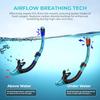 G2RISE SN02 Snorkel Set for Adults – Includes Scuba Mask with Dry Snorkel, Diving Goggles, Anti-Fog, Spare Mouthpiece, and Comfort Breathing Technolog