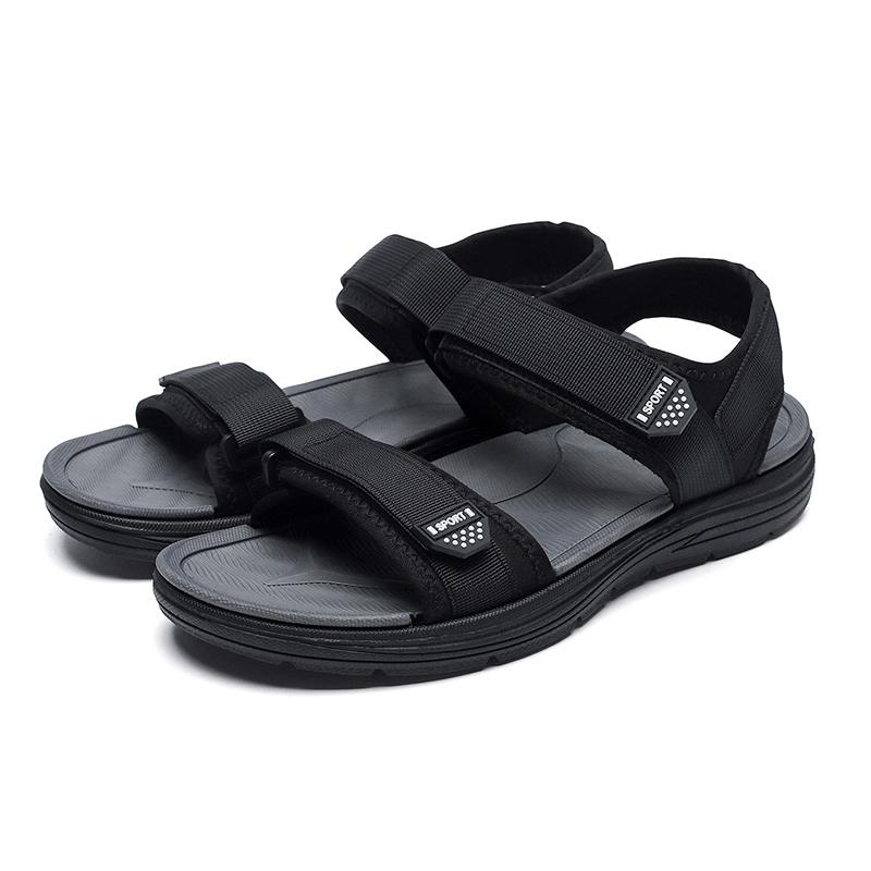 Non-Slip Men's Sandals for Summer New Wear-Resistant Breathable Simple Men's Business Beach Shoes Women Black