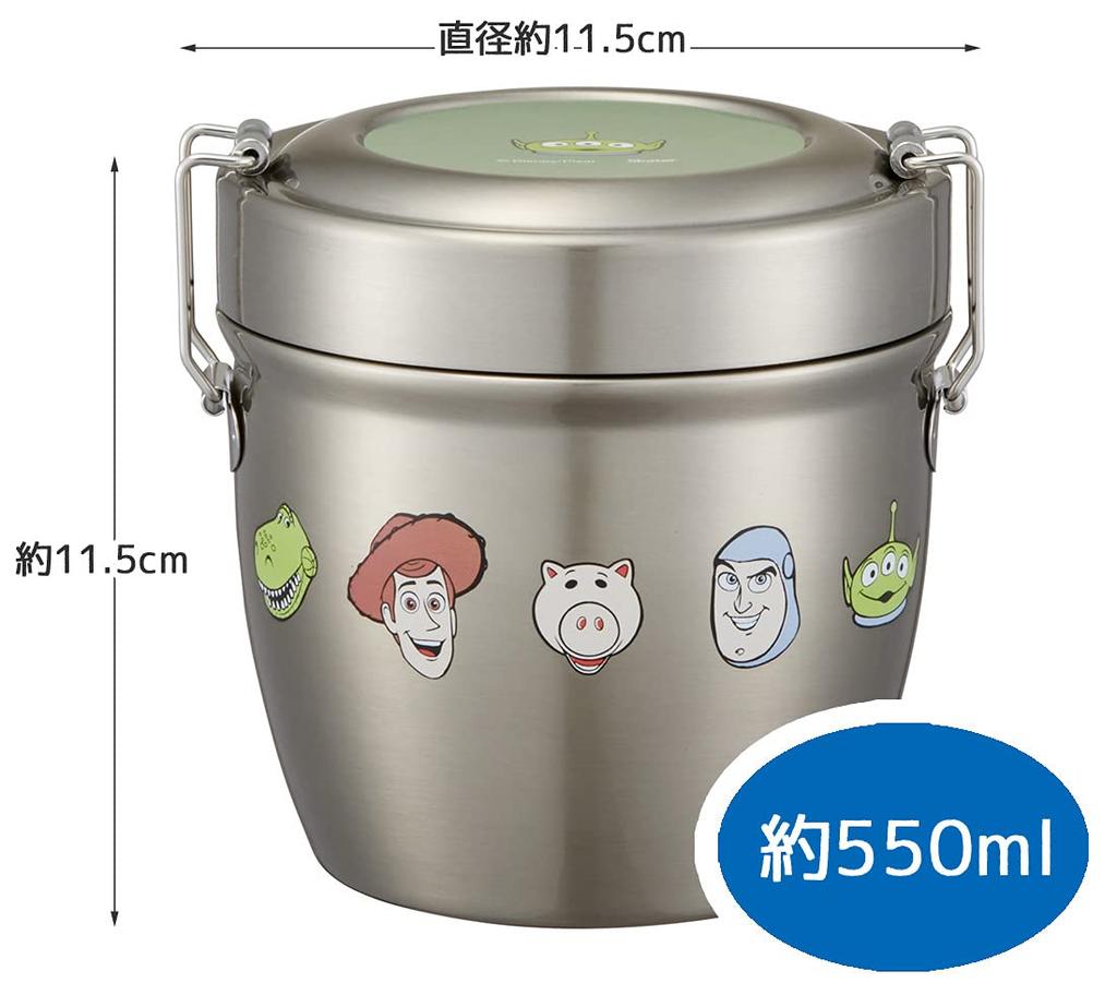 Skater Antibakterielle Thermische Lunch Reis Schüssel Edelstahl Disney Spielzeug Smoky Box, Form, Stahl, Geschichte, Farbe, 550ml, STLBD6AG-A