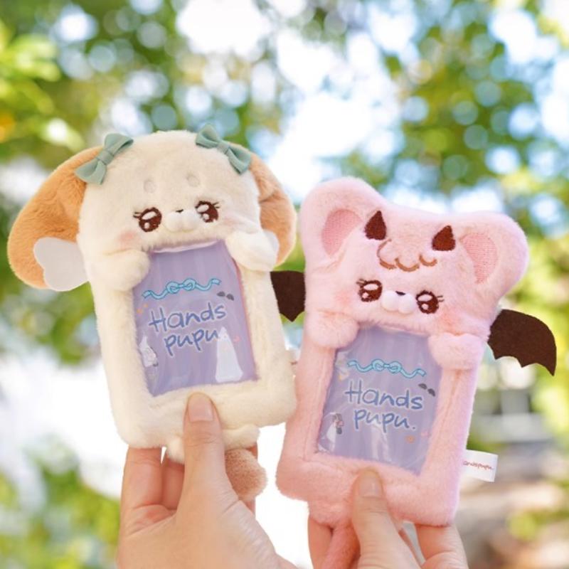 Cute Plush Card Holder Kawaii Angle Rabbit Photocard Sleeves for Women Photo Frames 3 Inch Kpop Card Holder Japan Style 2025