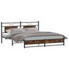 VidaXL Metal Bed Frames Without Mattress Smoked Oak 180x200 Cm 3325109