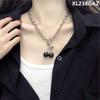 Women's Hip Hop Style Black Cherry Titanium Steel Clavicle Necklace - Versatile and Cool Fashion Accessory.
