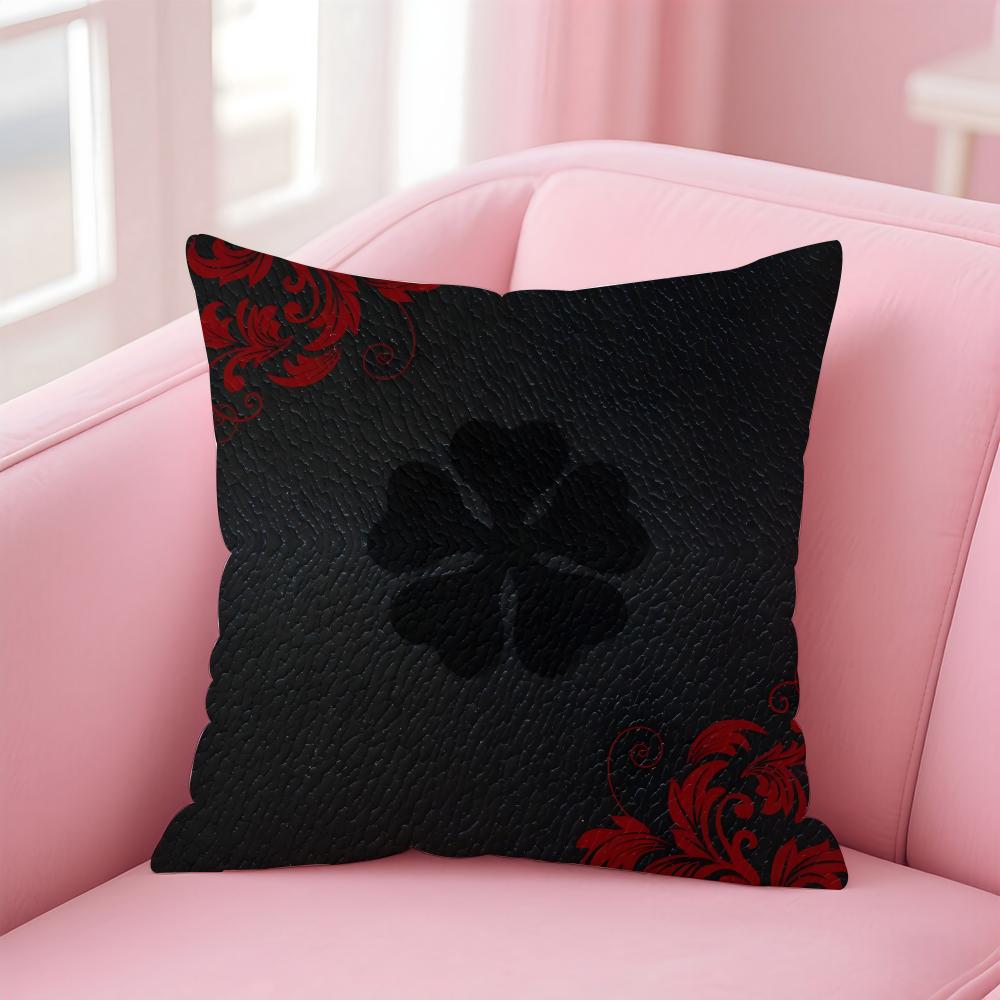 bBlack Clover Pillow Anime Manga Cushion Cover Pillow Case Soft Friendly Fabric Concealed Zipper