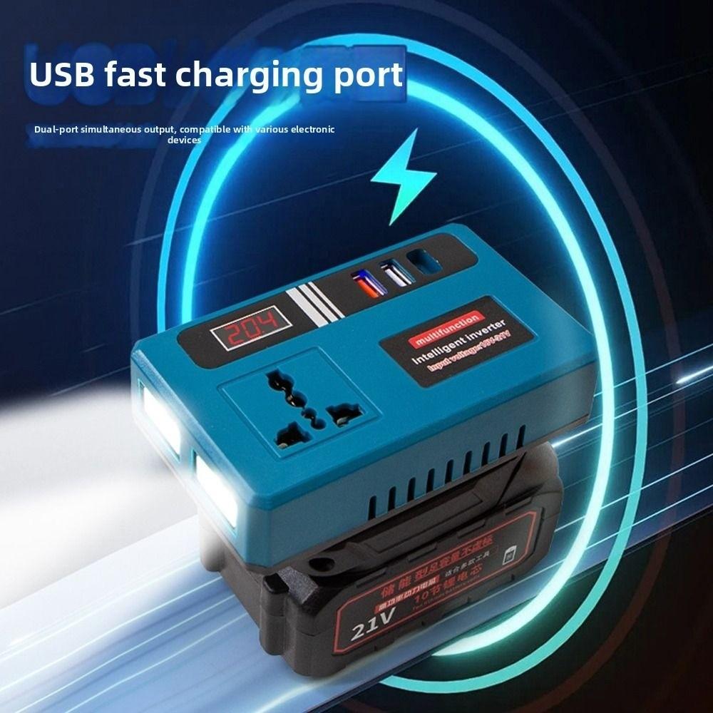 With LED Work Light Battery Power Inverter for Makita 18V Battery Battery Inverter Adapter