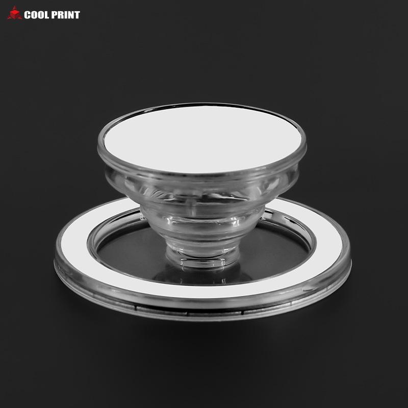 Magnetic Heat Transfer Airbag Phone Holder: Retractable, Folding, Transparent Groove Design Magnetic Airbag Holder