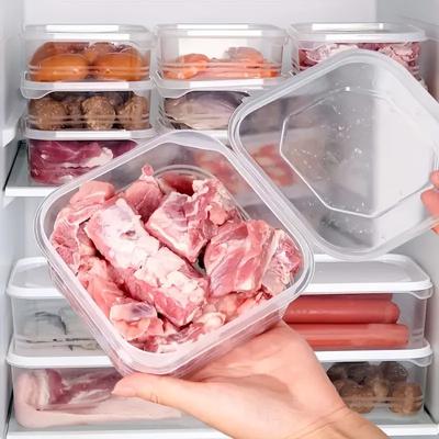 1/10PC Small Food Preservation Boxes Refrigerator Frozen Meat Vegetable Fresh-Keeping Box Transparent Kitchen Sealed Storage Box