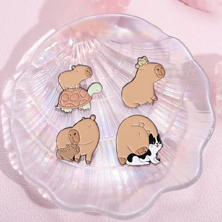Artistic Animal Brooch Collection Featuring Capybara Stylish Suit Accessory Casual Brooches for Fashion Enthusiasts