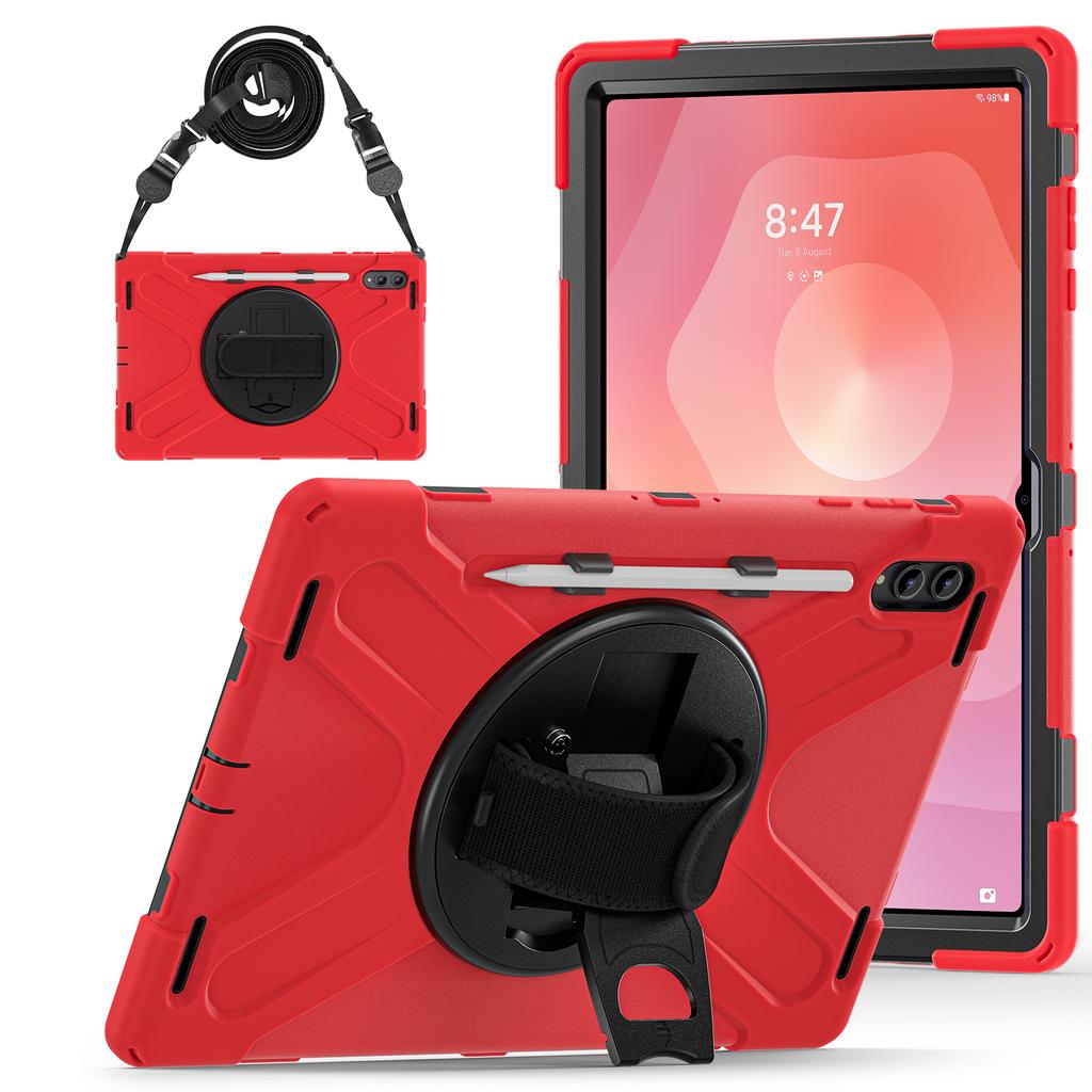 Heavy Duty Case for Samsung Galaxy Tab S11 Ultra 2025 14.6" SM-X930 SM-X936 360 Rotating Stand Rugged Cover with Shoulder Strap
