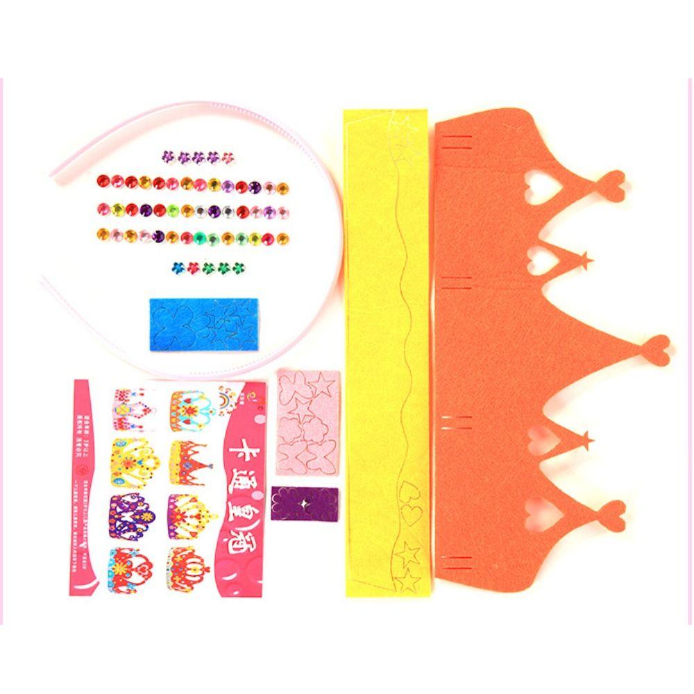Montessori Kids DIY Arts Hats Handicrafts Queen Crown Head Band Hair Band Craft Hat Toy  Gift