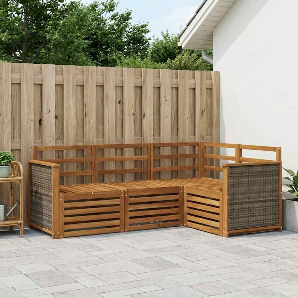 Outdoor Sofa Set 4 Pcs Solid Acacia Wood