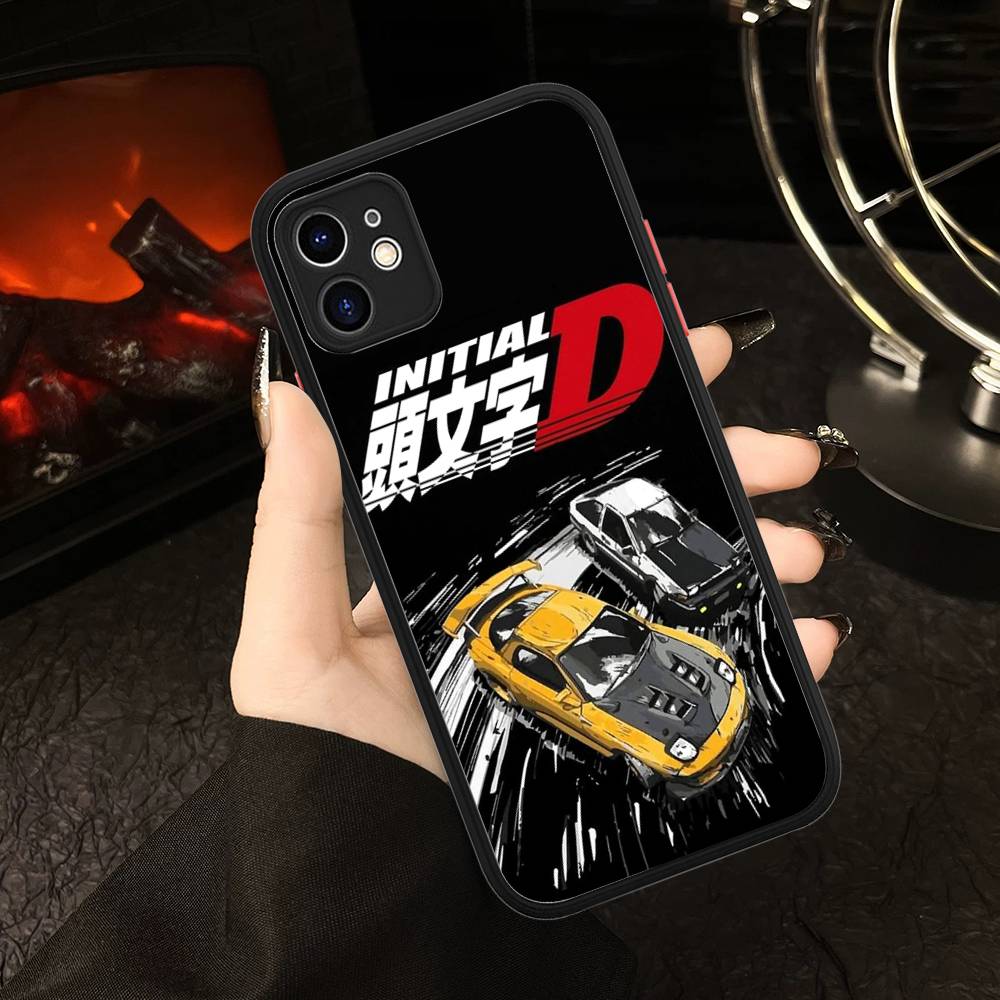 Racing Anime Initial D Phone Cases For IPhone 16 15 14 Plus 13 12 11 Pro Max Matte Oft Bumper Phone Cover