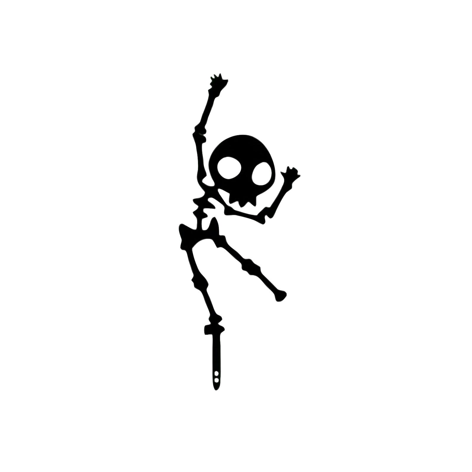 

Metal Skeleton Man Fun And Funny Yoga Halloween Plugin Outdoor Garden Decoration Creative Card. One Size