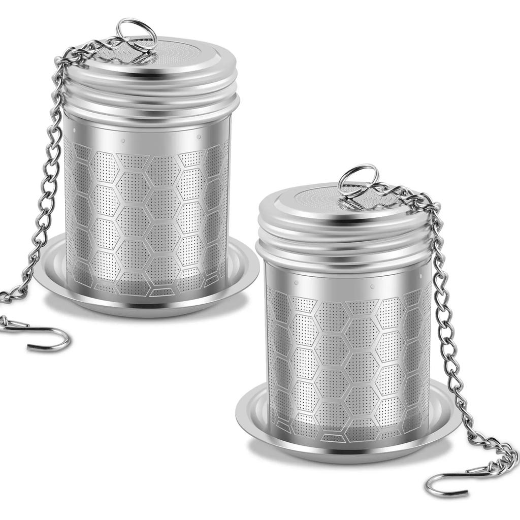 2Pcs Tea Infuser Stainless Steel Tea Strainer Teapot Fine Mesh Tea Leaves Spice Seasoning Filter Teaware Kitchen Accessories