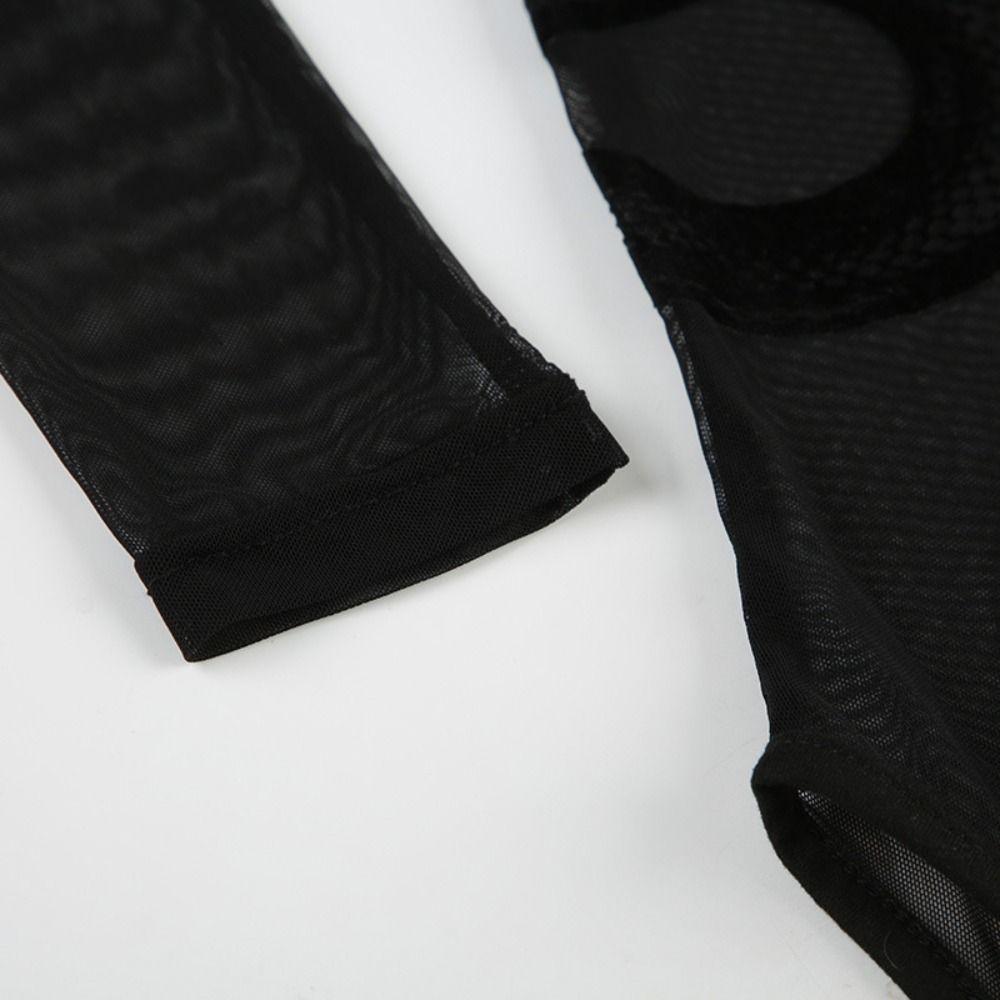 Snake Long Sleeve Lace Jumpsuit Seamless Underwear for Women Patchwork Mesh Thin Shapewear  Gifts