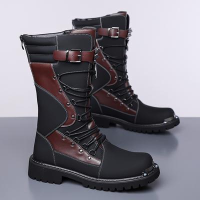 Luxury Men Boots High Quality Casual Leather Boot Fashion Long Tube Knight Boot Classic Western Cowboy Boots Men Motorcycle Boot