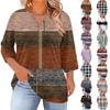 Women's Fashion Casual Round Neck Three Quarter Sleeve Oversized Print Top