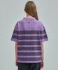 ZENSAI Striped Polo Knit Purple