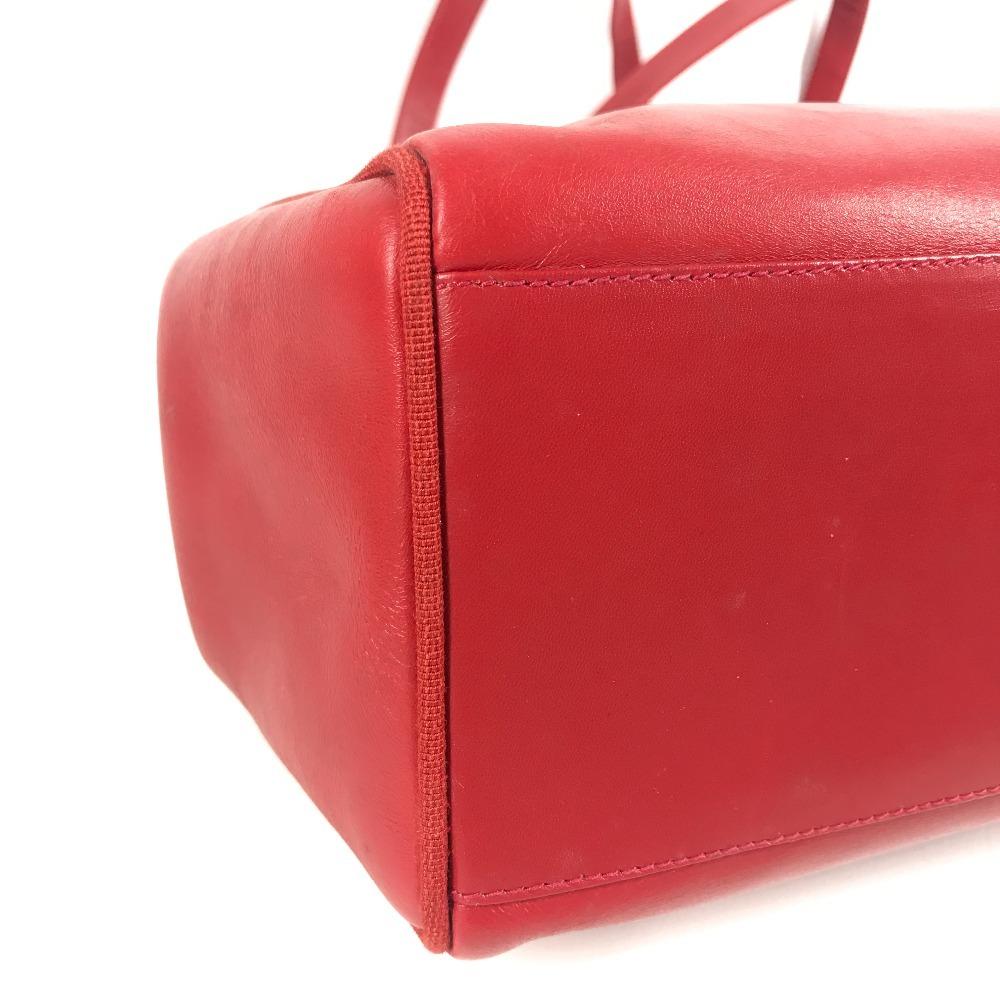 Salvatore Ferragamo Vara logo ribbon Tote Bag Shoulder Bag Leather Red