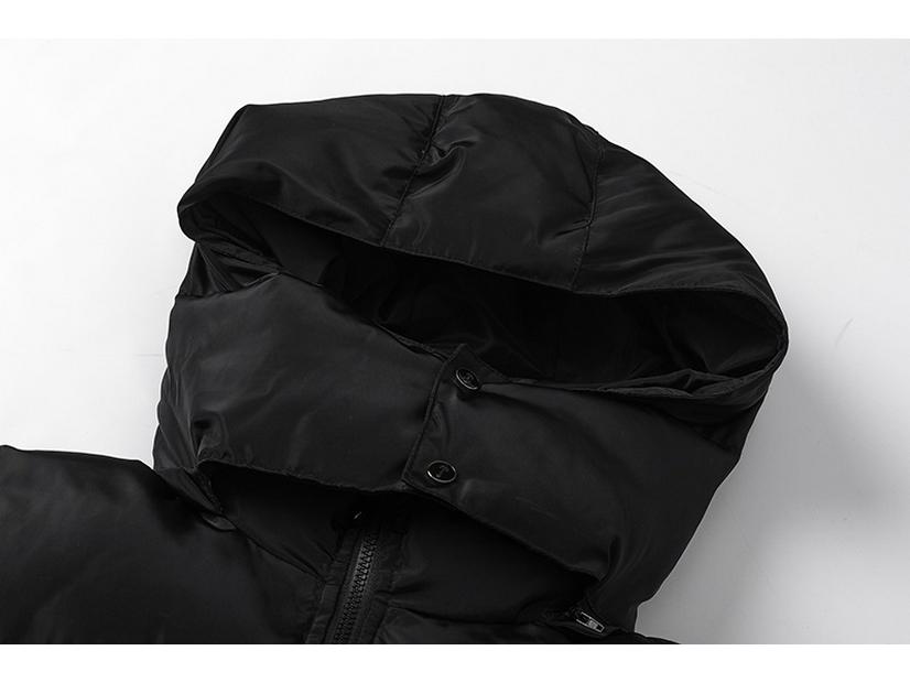 CrossTrapstar Men's Hooded Winter Jacket with Back Embroidery - American Street Loose Fit Hip Hop Style Cotton Coat