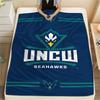UNC Wilmington Seahawks Print Flannel Blanket High Quality Warm Comfortable Cover for All Seasons Perfect for Gifts Home Decor