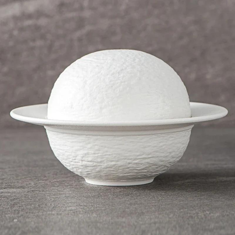Tasse à ragoût en céramique à motif de roche, tasse à soupe, bol, vaisselle d'hôtel et de restaurant, tasse pour concombre de mer et ormeau, bol à dessert créatif planète