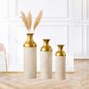 3 Pieces Metal Floor Standing Vase Set American Styled Sturdy Removable Lid