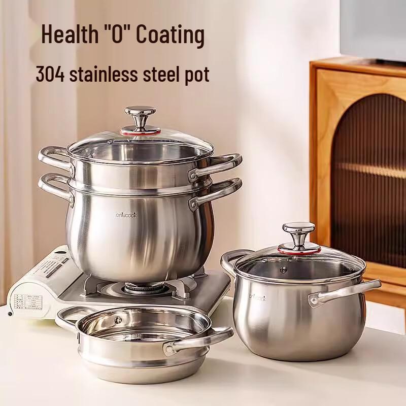 Onlycook 304 Stainless Steel Uncoated Stew Soup Pot
