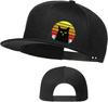 Black Cat Retro Sunset Graphic Baseball Cap Unisex Polyester Snapback Hat Outdoor Adjustable Dad Hat