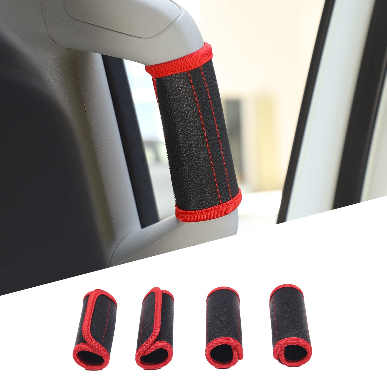 

Sauicemy Совместим с Toyota Land Cruiser Prado FJ150 LC150 150 Автомобильная защитная накладка на ручку-поручень передней стойки кузова, вспомогательная ручка, накладка-чехол, коврик