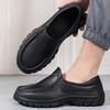 Fashion Men's Casual Shoes Non-Slip Thick Soles Wear-Resistant Waterproof Oil-Proof Slip-On Home Outing Work Shoes
