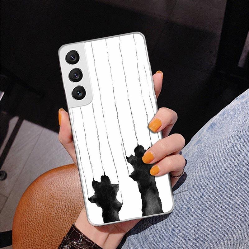 Cat Footprint Funny Paw Cute Phone Case For Samsung Galaxy S24 S25 Edge S26 Ultra S23 S22 S21 Plus S20 FE + Personalized Print C
