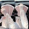 Women's Lace Trim Ice Silk Arm Sleeves  Loose Fit Sun Protection for Driving  Cycling