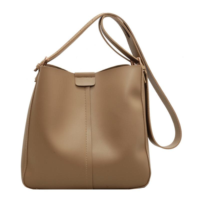 Retro women's bag, high-quality texture, large-capacity bucket bag, one shoulder oblique span bag, underarm child and mother bag.