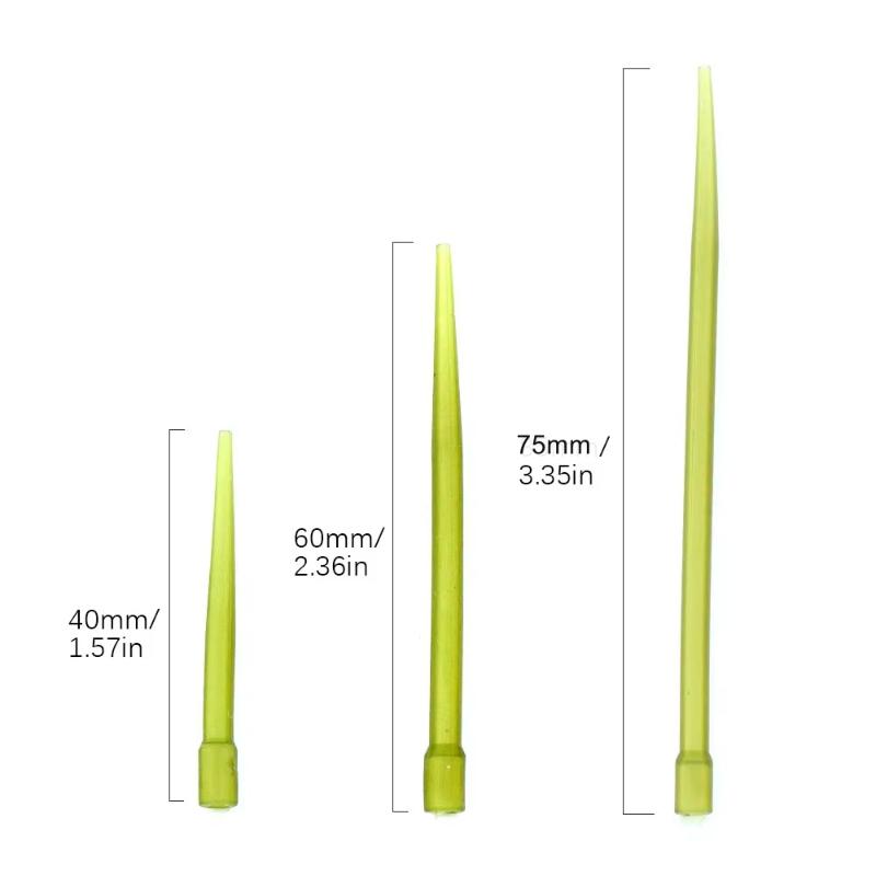 40Mm/60Mm/75Mm Long Anti-Tangle Sleeve Hair Rig Fishing Accessories For Carp Swivels Connector Terminal Fishing Tackle 20Pcs