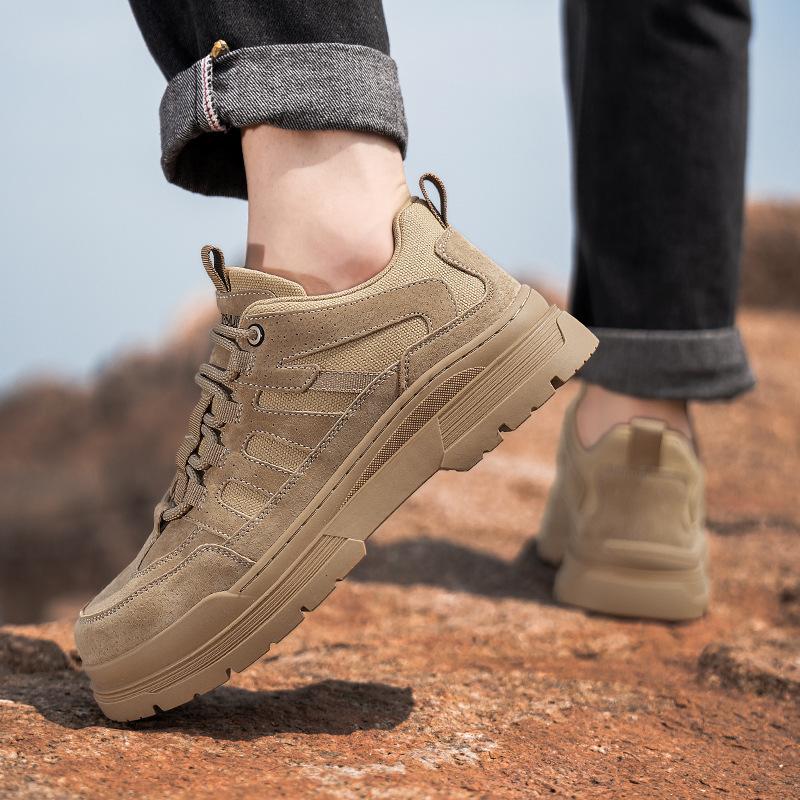 

Men s Fashion Workwear Trendy Shoes Height Increasing Retro Casual Desert Low Top Martin Boots 42 Sports Shoe Size