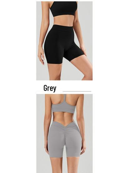 Dámské rychleschnoucí vysoce elastické jógové šortky s V pasem - Broskvový zadek zeštíhlující a zvedající hýždě střih