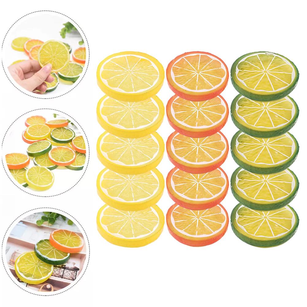 Artificial Lemon Slices Plastic Fake Lemon Slices High-Quality Material