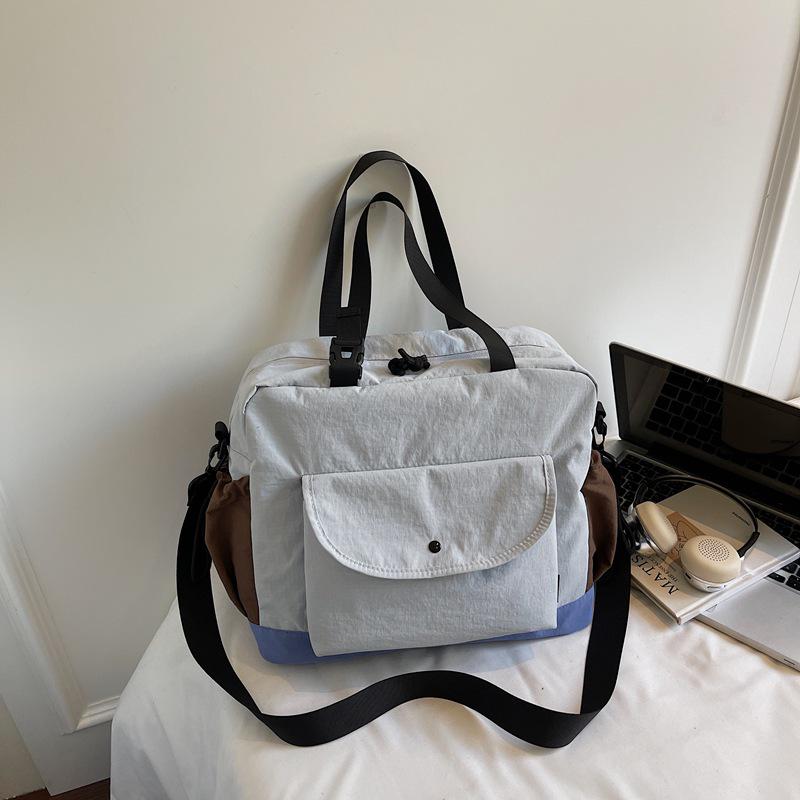 2025 Korean Style Color Block Patchwork Shoulder Bag: High-End, Large Capacity, Versatile, Single Shoulder & Crossbody Option