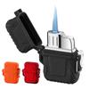 2Pcs Lighter Case Protective Lighter Cover IP56 Waterproof Lighter Holder Sleeve with Whistle Lanyard for Outdoor Camping Travel