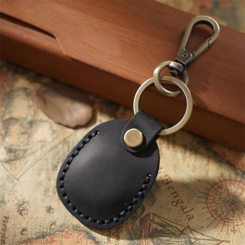 For Apple Air Tags Protective Case Retro High Quality Leather Keychain For Apple Anti-lost Tracker Locator Device Accessories