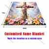 Flower Cross Pattern Believer Blanket Warm Soft Fluffy Kids and Adult Sofa Bed Throw Blanket Suitable Home Travel Camping Gifts