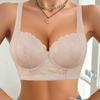 Roter floraler Spitzen-Balkonett-BH mit breiten Trägern und Bügeln Push-Up-Bralette für den täglichen Gebrauch