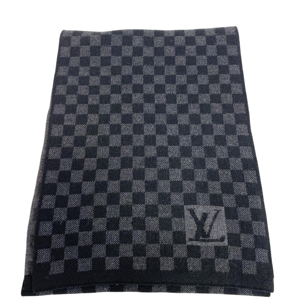 LOUIS VUITTON M74200 Damier wool Echarpe Petit Scarf black wool Used