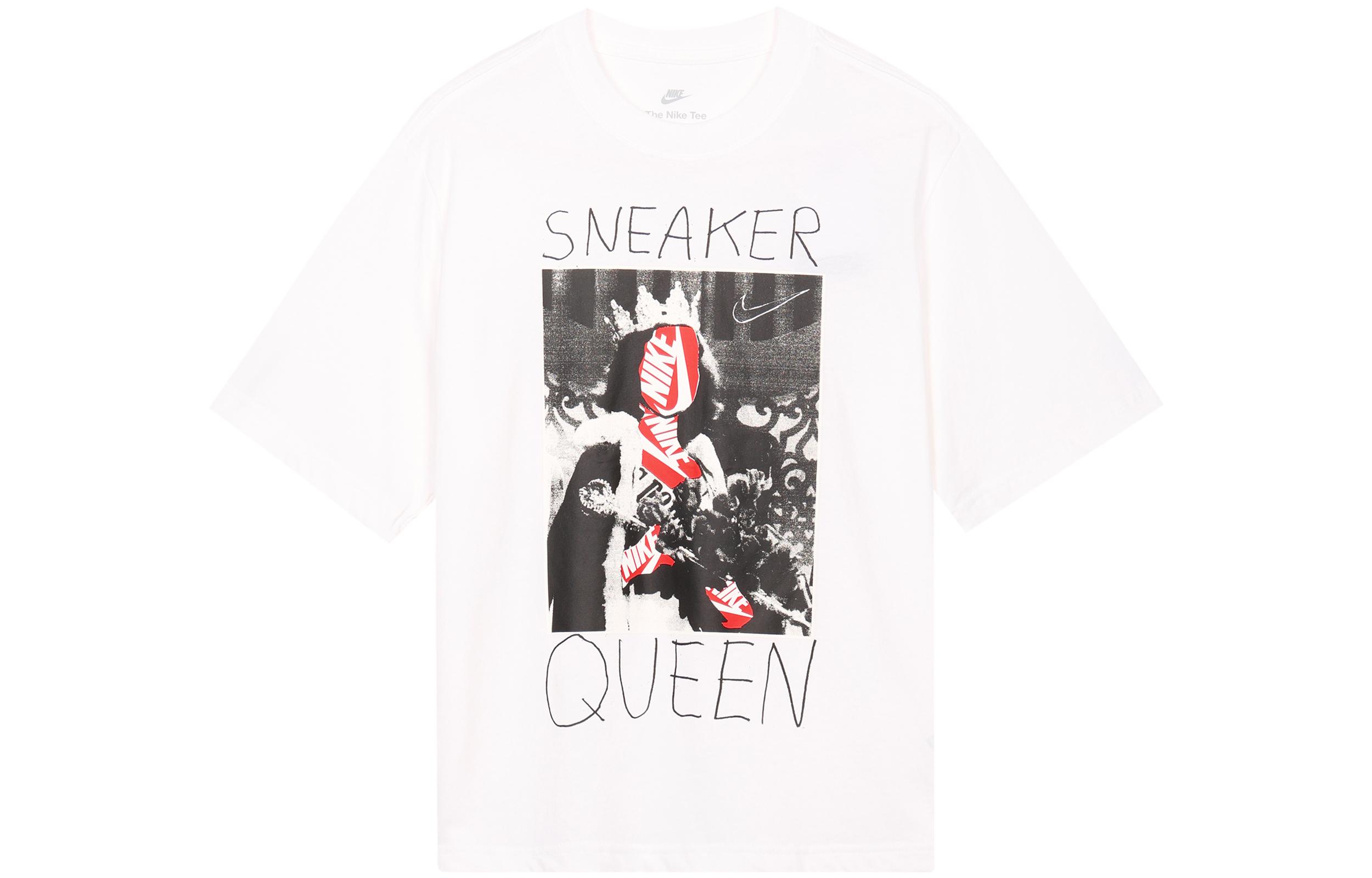 

Nike T Shirts Women s White Crew Neck Moderate Straight Fit FD2532-100 S
