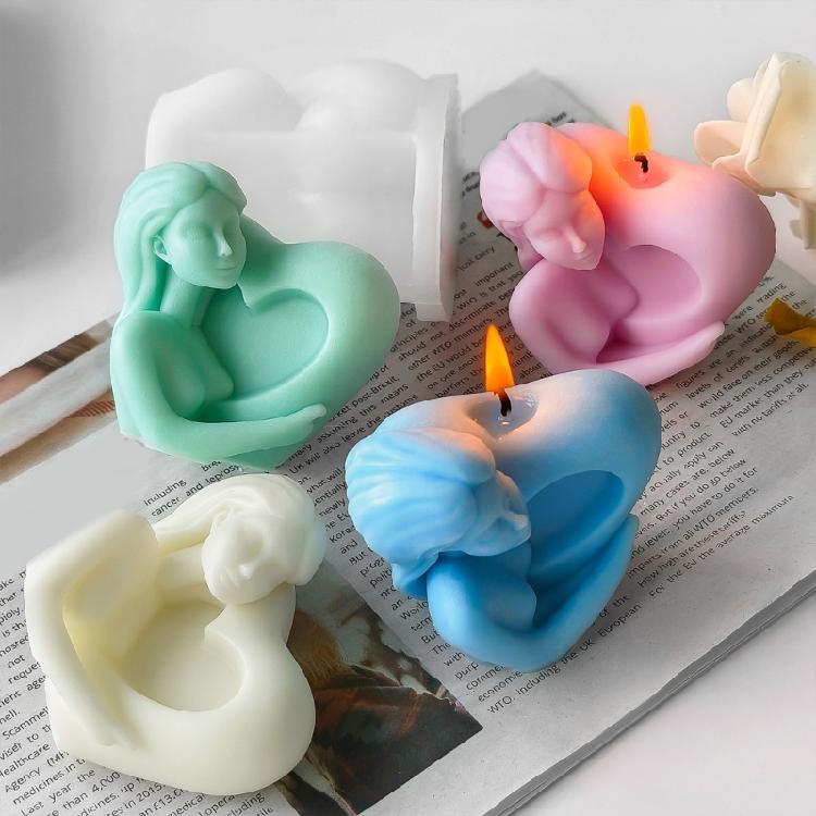 Creative Heart in Hand Silicone Candle Mold Wedding Decoration Candle Molds Silicone Texture for Projects and Candle