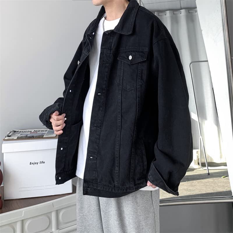 East Rain Black Denim Plus FUN215 Men's Jacket, Spring, Autumn, Winter, Sizes,