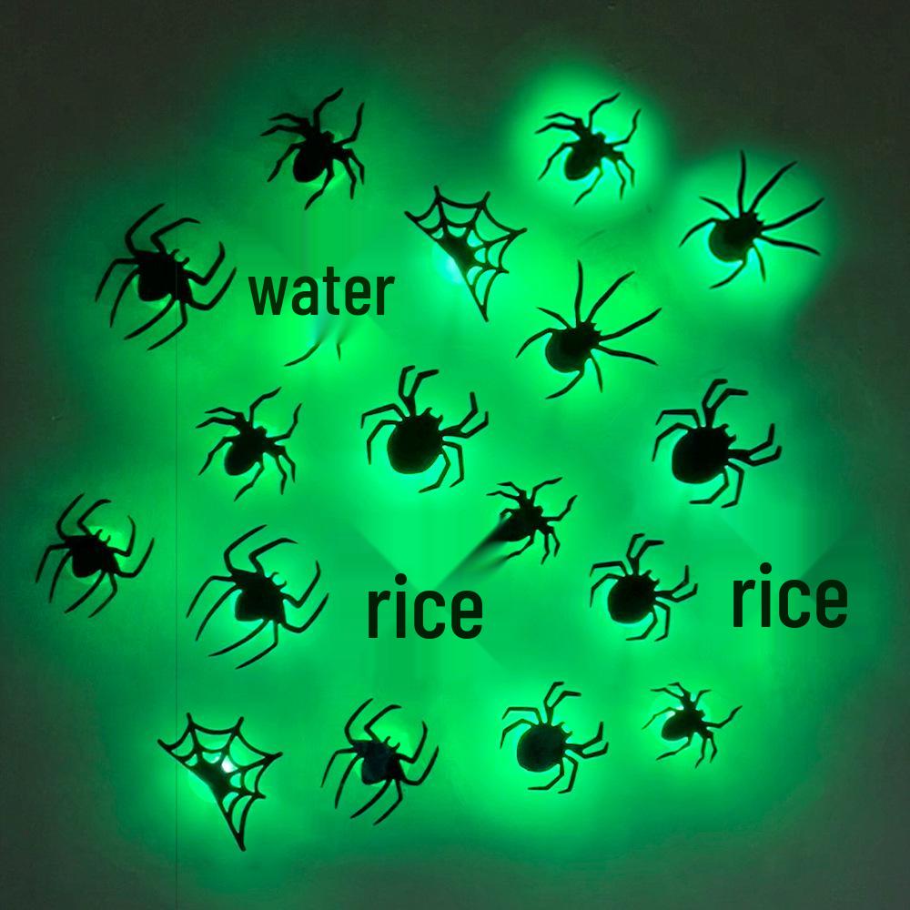 3D LED Spider & Bat Halloween Window Decoration Lights (Purple & Green)