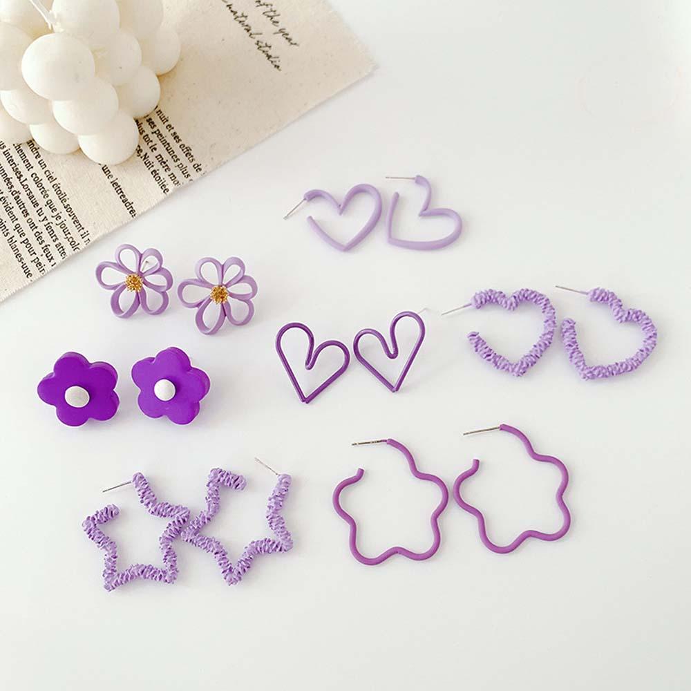 

Девушки Элегантная Краска Цветок Маргаритка Любовь Фиолетовый Модные Ювелирные Украшения Серьги Ушные Гвоздики Подвесные Серьги