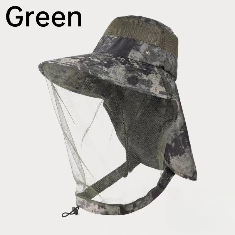 Mosquito Hat with Hidden Net Mesh Repellent Insect Bee Protection Fishing Hat Men Women Outdoor Camping Sunscreen Fishing Cap