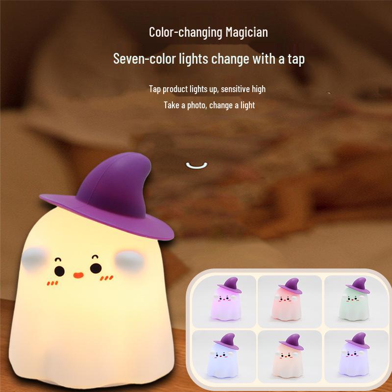 

Magician Silicone Night Light - Halloween & Christmas Ornament Party Favor 1w